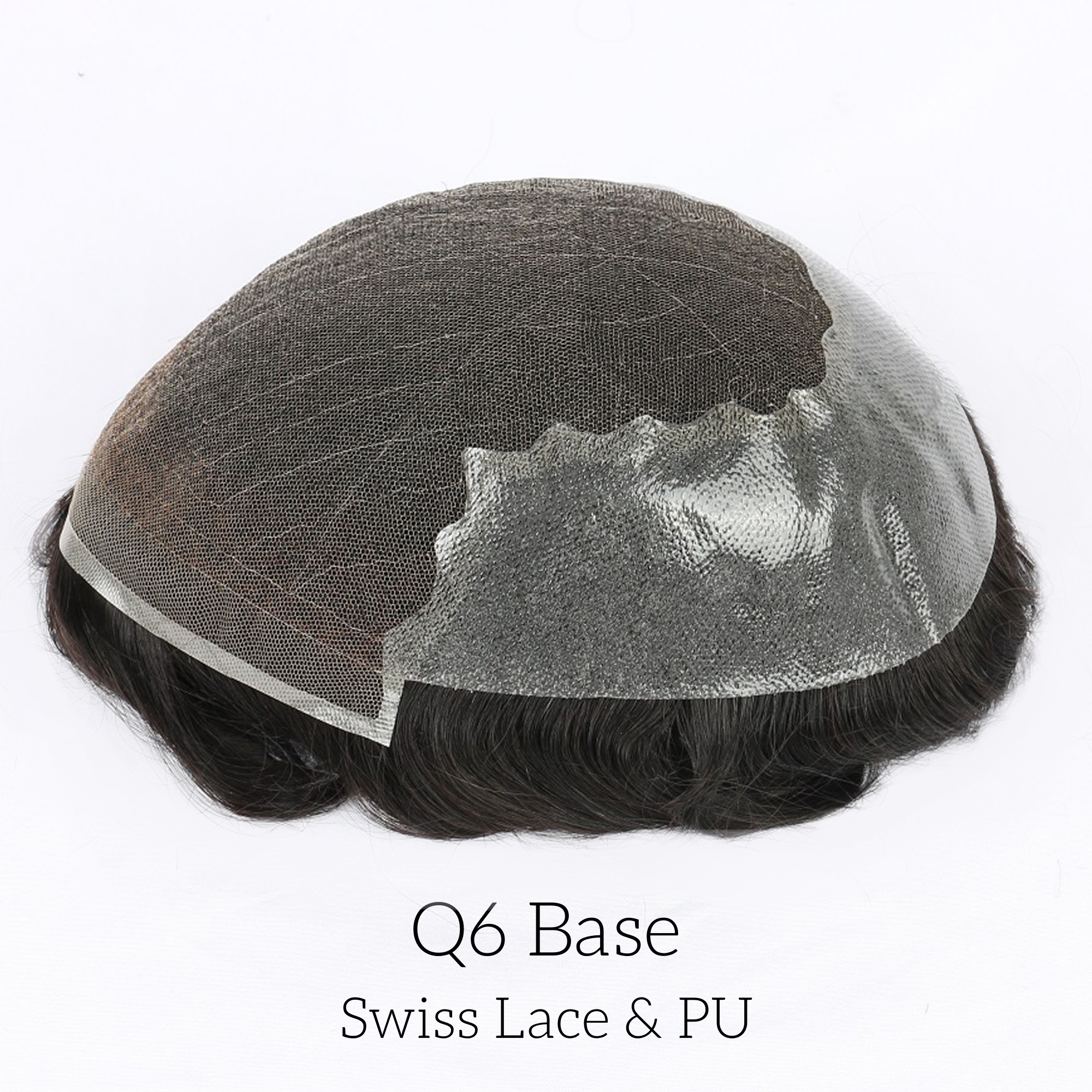 Q6 Base – Nicht-chirurgisches Haarersatzsystem für Männer | Swiss Lace mit Skin-Poly im Rücken- und Mittelbereich | Ideal für den täglichen Gebrauch