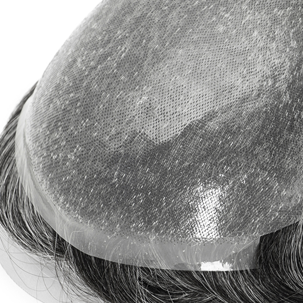 0608K | 0.06-0.08 mm Single Split Knots Vollständig Ultra - dünne Skin - Basis | Dickeres Haar und haltbarer | Einzelgeknotetes Mirage | Männer - Toupee