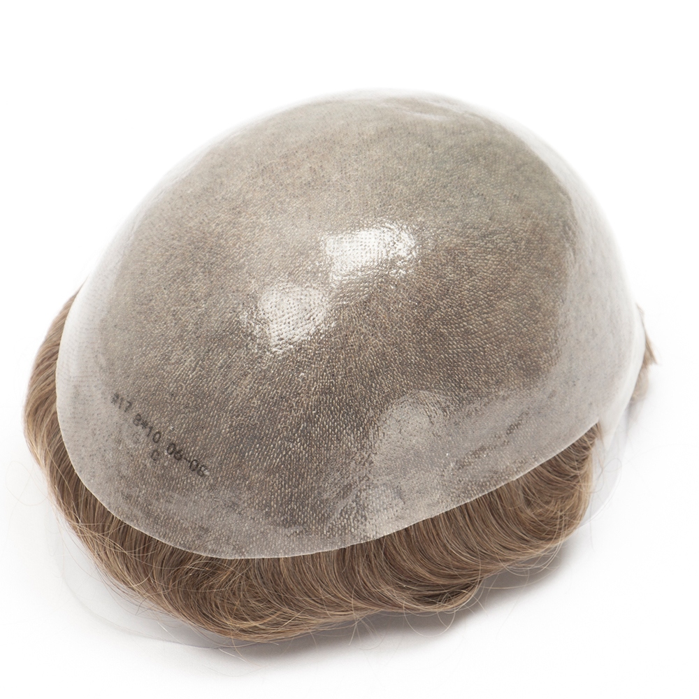 0608K | 0.06-0.08 mm Single Split Knots Vollständig Ultra - dünne Skin - Basis | Dickeres Haar und haltbarer | Einzelgeknotetes Mirage | Männer - Toupee