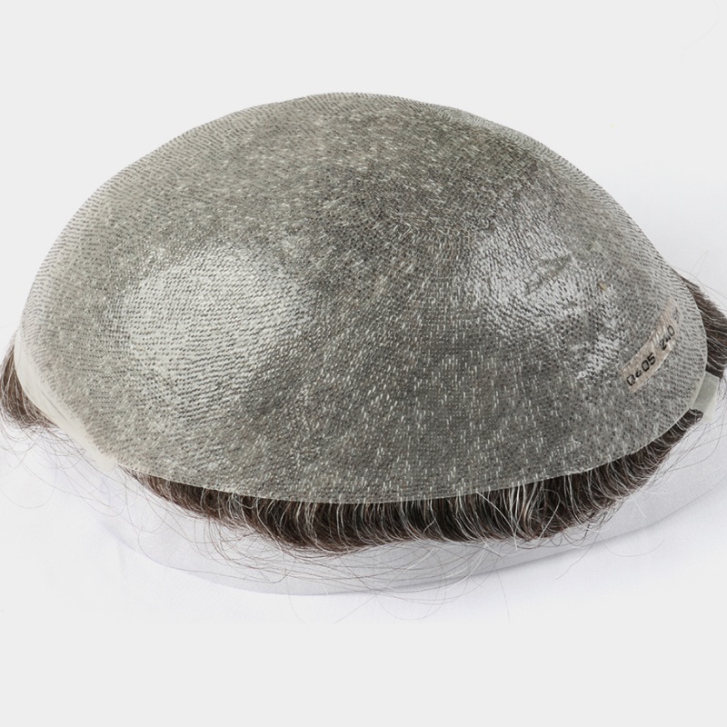 0406K | 0.04-0.06 mm Single Split Knots Vollst&auml;ndig Ultra - d&uuml;nne Skin - Einzelsplit - Knoten - Basis | Upgraded Mirage | M&auml;nner - Toupee | Die Wahl von Promis