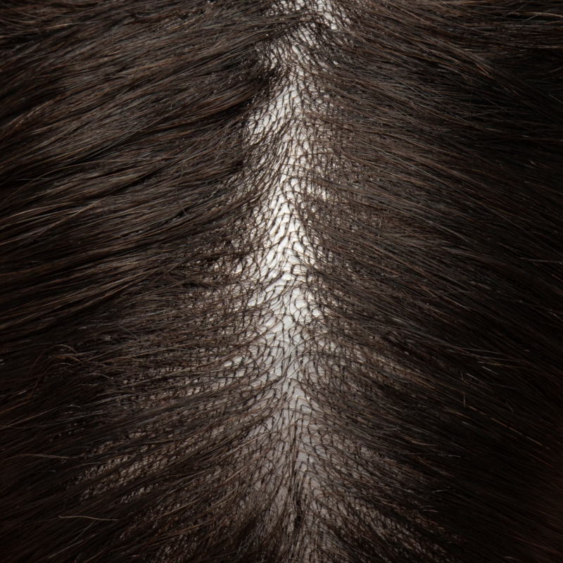 0608K | 0.06-0.08 mm Single Split Knots Vollständig Ultra - dünne Skin - Basis | Dickeres Haar und haltbarer | Einzelgeknotetes Mirage | Männer - Toupee