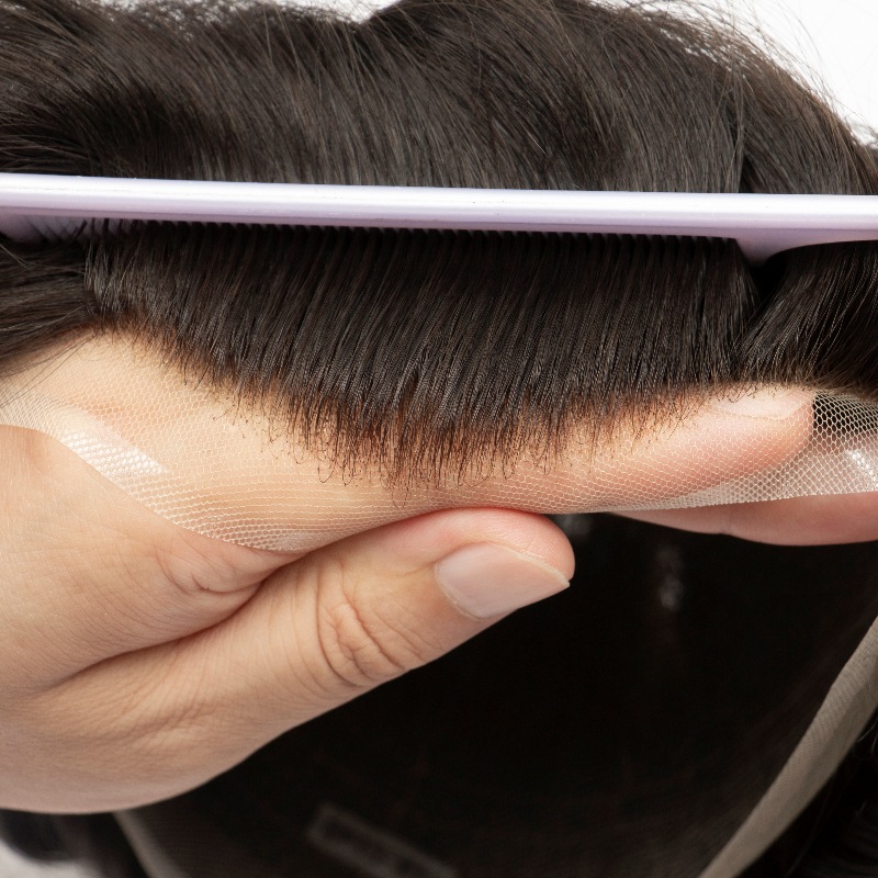 Full French Lace-Basis: Herren-Toupet | Full French Lace Base | Geeignet für feuchtes Klima