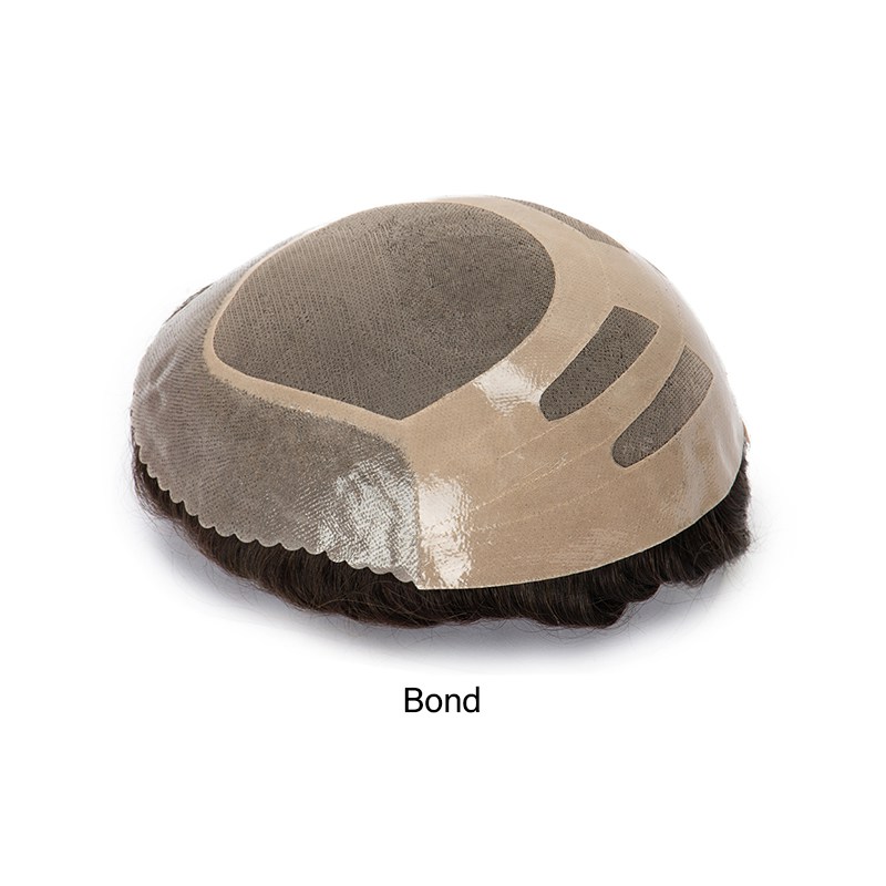 Bond | Feines Mono-Haarteil für Herren mit NPU-Gaze-Krone & -Rand und Skin-Front