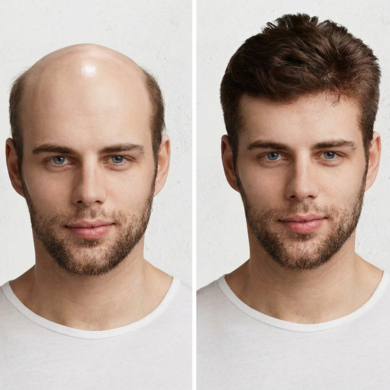 Versalite-Basis | Lace-Front + MONO-Mesh + PU Herrentoupet | Spitzen-Haaransatz-Perücke | Natürlicher Haaransatz | Echthaar-System