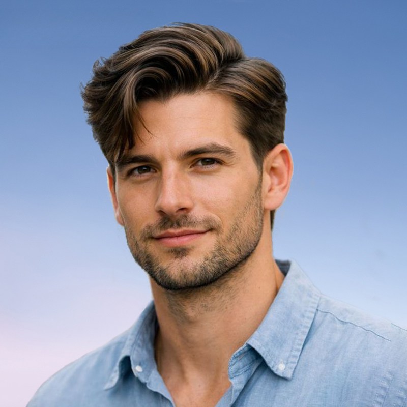 0608V|0.06-0.08 mm V - Loop | Bio - Skin - Haarsystem für Männer | Kein Glanz bei Licht, Paßt gut zu Ihrer Haut